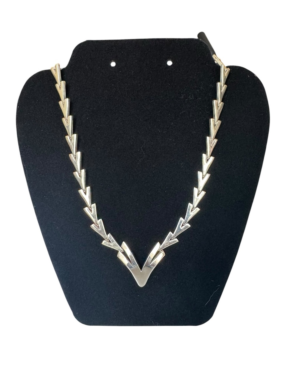 Sterling Silver V-Link Statement Necklace